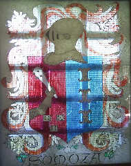 Escudo Somoza sobre cristalera